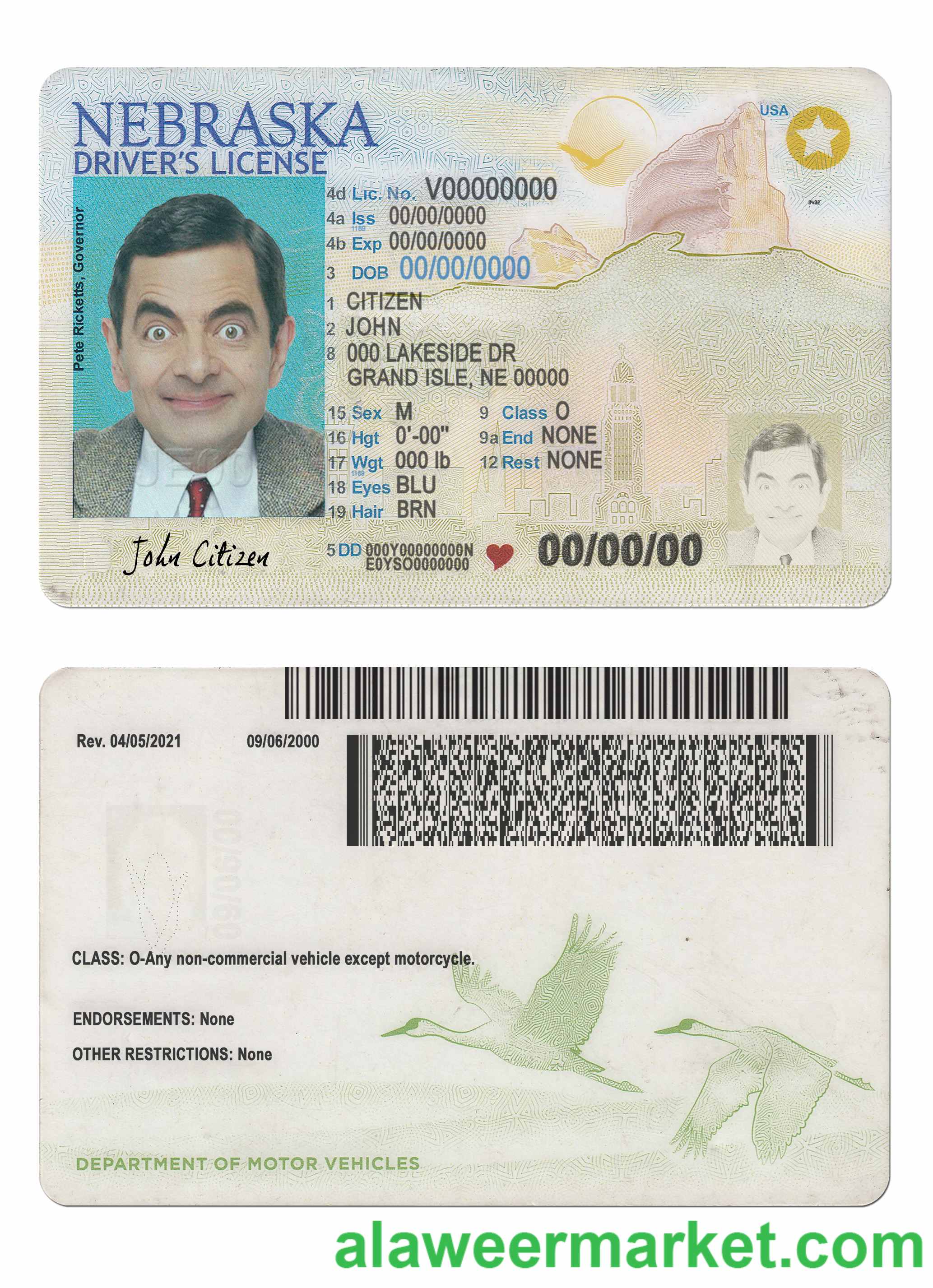 USA Nebraska new driving license